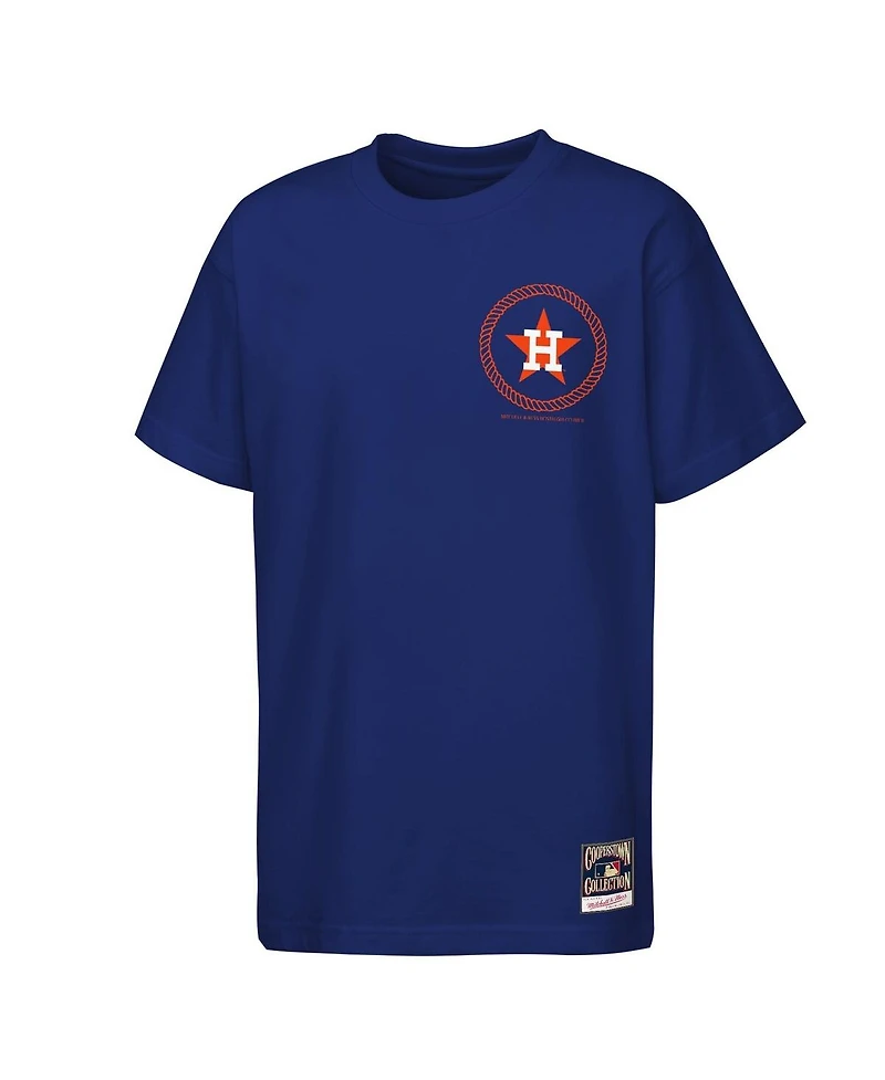 Mitchell & Ness Big Boys and Girls Navy Houston Astros Cooperstown Rodeo Rope T-Shirt