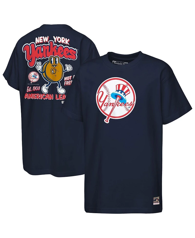 Mitchell & Ness Big Boys and Girls Navy New York Yankees Cooperstown Concession T-Shirt