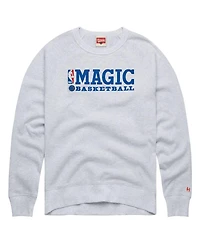 Homage Men's and Women's Ash Orlando Magic Logoman Retro Tri-Blend Raglan Sweatshirt