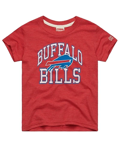 Homage Big Boys and Girls Red Buffalo Bills Arch Tri-Blend T-Shirt