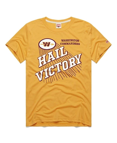 Homage Men's Gold Washington Commanders Hail Victory Logo Tri-Blend T-Shirt