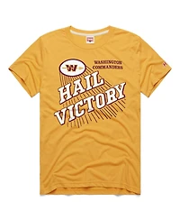 Homage Men's Gold Washington Commanders Hail Victory Logo Tri-Blend T-Shirt