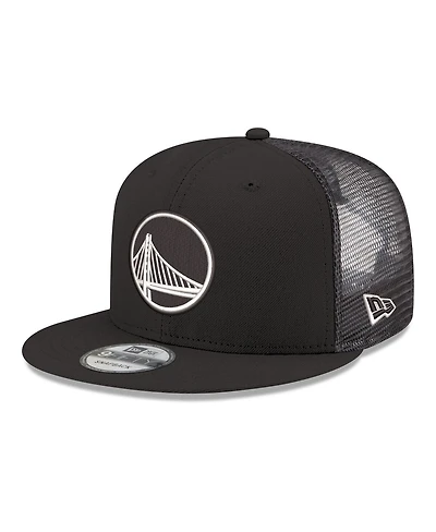 New Era Men's Black Golden State Warriors Core Logo Meshback 9FIFTY Snapback Hat