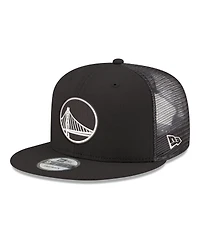 New Era Men's Black Golden State Warriors Core Logo Meshback 9FIFTY Snapback Hat