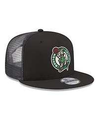 New Era Men's Black Boston Celtics Core Logo Meshback 9FIFTY Snapback Hat