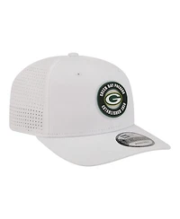 New Era Men's White Green Bay Packers Coolera 9SEVENTY Adjustable Hat