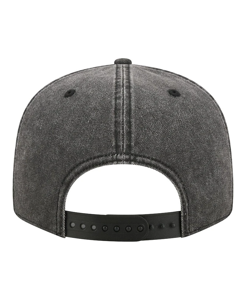 New Era Men's Black Chicago Bulls Washed Tonal 9FIFTY Snapback Hat