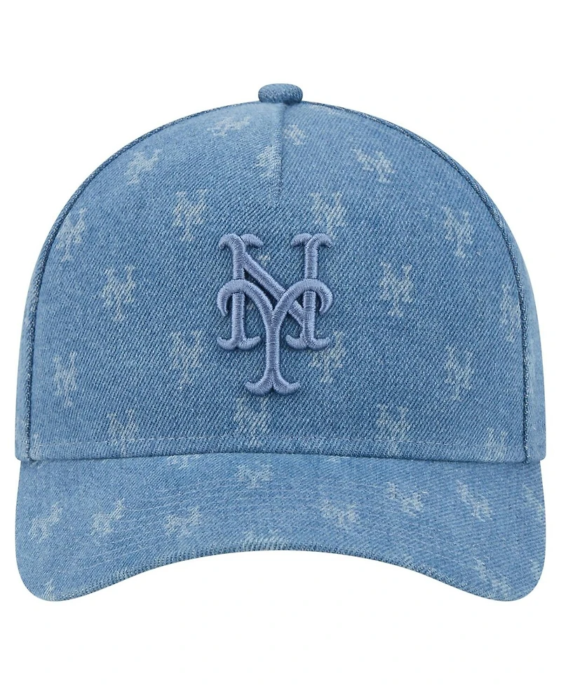 New Era Men's Denim New York Mets A-Frame 9FORTY Adjustable Hat