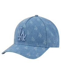 New Era Men's Denim Los Angeles Dodgers A-Frame 9FORTY Adjustable Hat