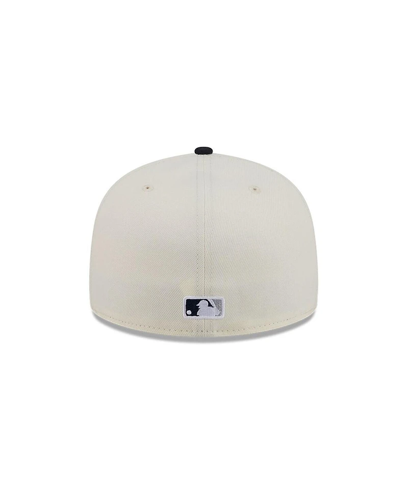 New Era Men's Cream/Navy York Yankees Bullpen Cart 59FIFTY Fitted Hat
