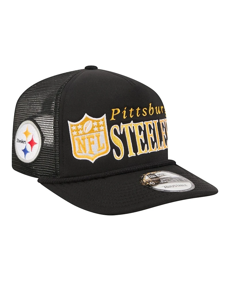 New Era Men's Black Pittsburgh Steelers Throwback Foam 19TWENTY Adjustable Hat