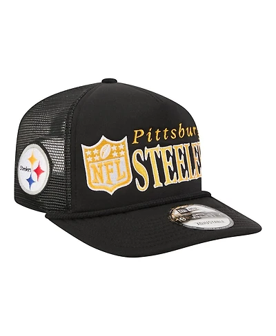 New Era Men's Black Pittsburgh Steelers Throwback Foam 19TWENTY Adjustable Hat