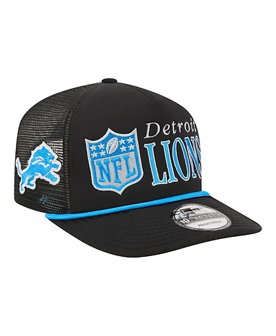 New Era Men's Black Detroit Lions Throwback Foam 19TWENTY Adjustable Hat