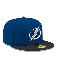 New Era Men's Blue Tampa Bay Lightning Core Logo Two-Tone 59FIFTY Fitted Hat