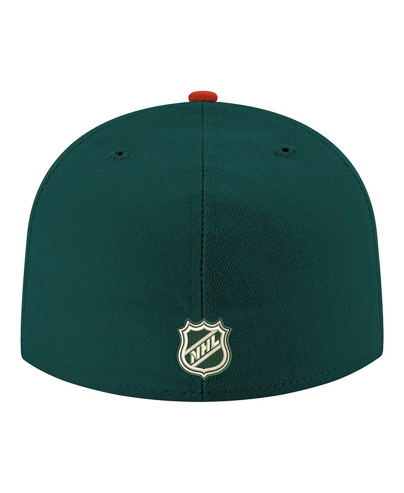 New Era Men's Green Minnesota Wild Core Logo Two-Tone 59FIFTY Fitted Hat