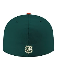 New Era Men's Green Minnesota Wild Core Logo Two-Tone 59FIFTY Fitted Hat