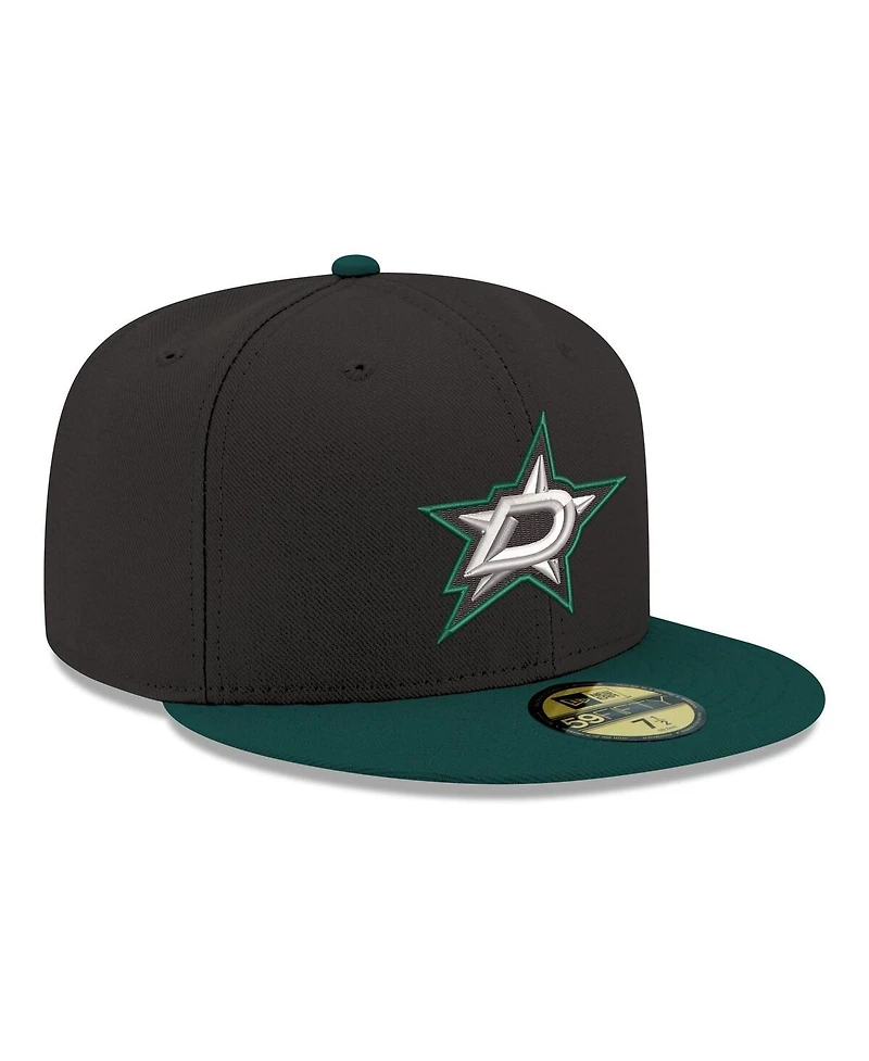 New Era Men's Black Dallas Stars Core Logo Two-Tone 59FIFTY Fitted Hat