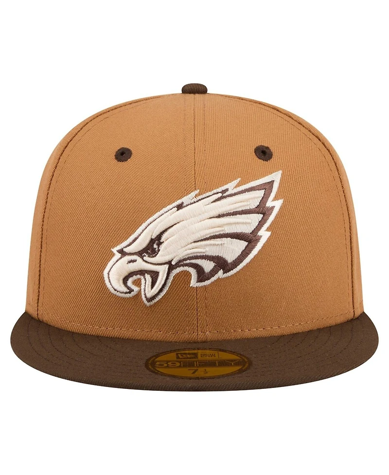 New Era Men's Light Brown/Dark Brown Philadelphia Eagles Two-Tone Walnut 59FIFTY Fitted Hat