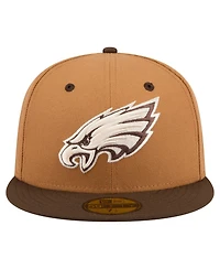 New Era Men's Light Brown/Dark Brown Philadelphia Eagles Two-Tone Walnut 59FIFTY Fitted Hat