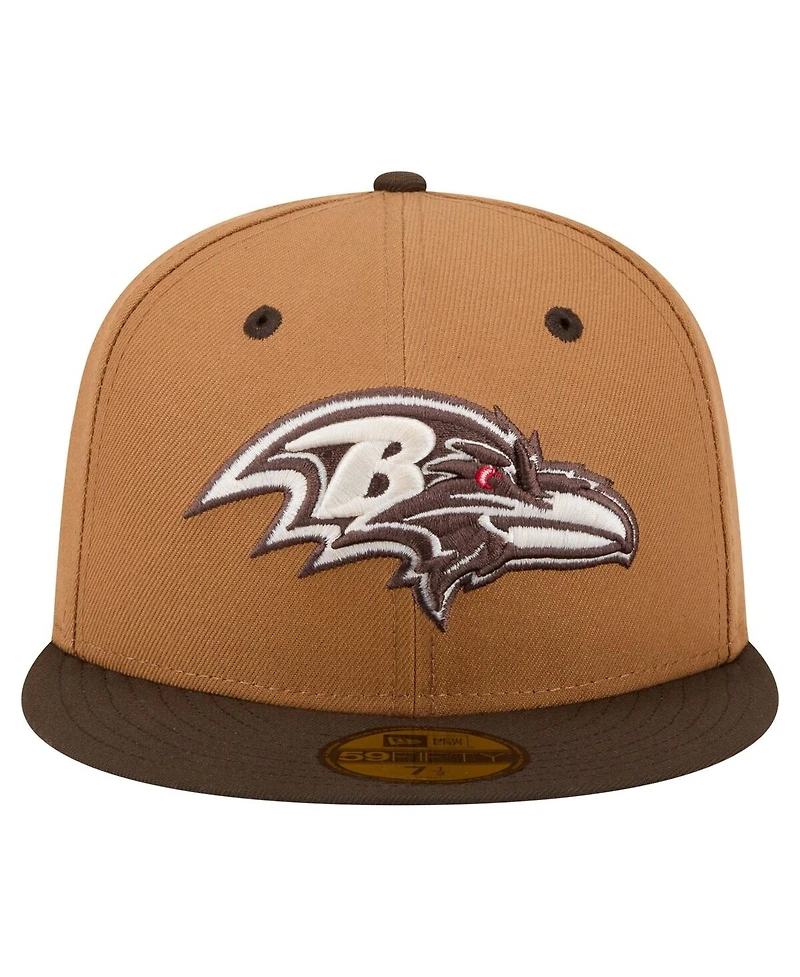 New Era Men's Light Brown/Dark Brown Baltimore Ravens Two-Tone Walnut 59FIFTY Fitted Hat