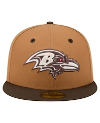 New Era Men's Light Brown/Dark Brown Baltimore Ravens Two-Tone Walnut 59FIFTY Fitted Hat