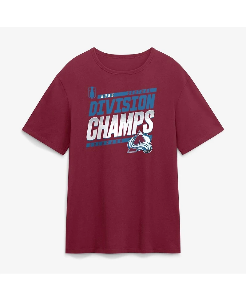 Fanatics Men's Burgundy Colorado Avalanche 2026 Central Division Champions T-Shirt