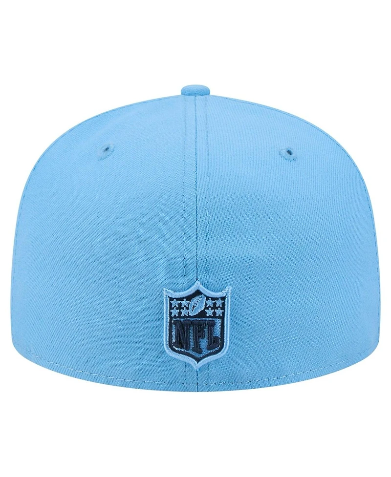 New Era Men's Light Blue Tennessee Titans Script 59FIFTY Fitted Hat