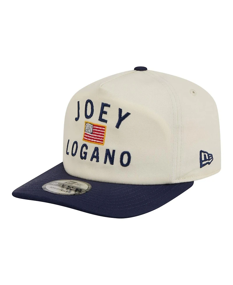 New Era Men's Cream/Navy Joey Logano Flag 19TWENTY Adjustable Hat