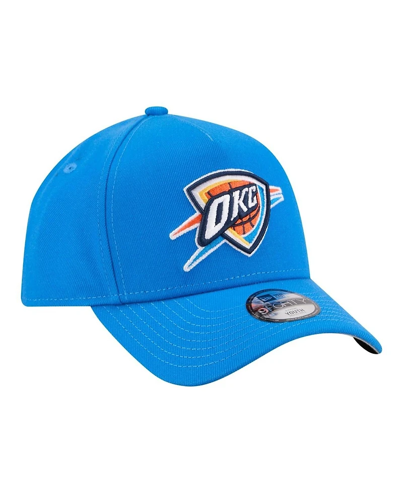 New Era Big Boys and Girls Blue Oklahoma City Thunder 9FORTY A-Frame Adjustable Hat
