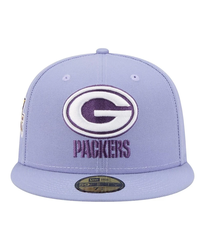 New Era Men's Light Purple Green Bay Packers Lavender Bloom 59FIFTY Fitted Hat