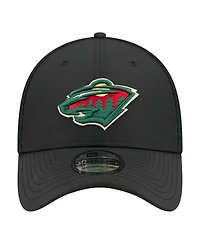 New Era Men's Black Minnesota Wild Logo 39THIRTY Flex Hat
