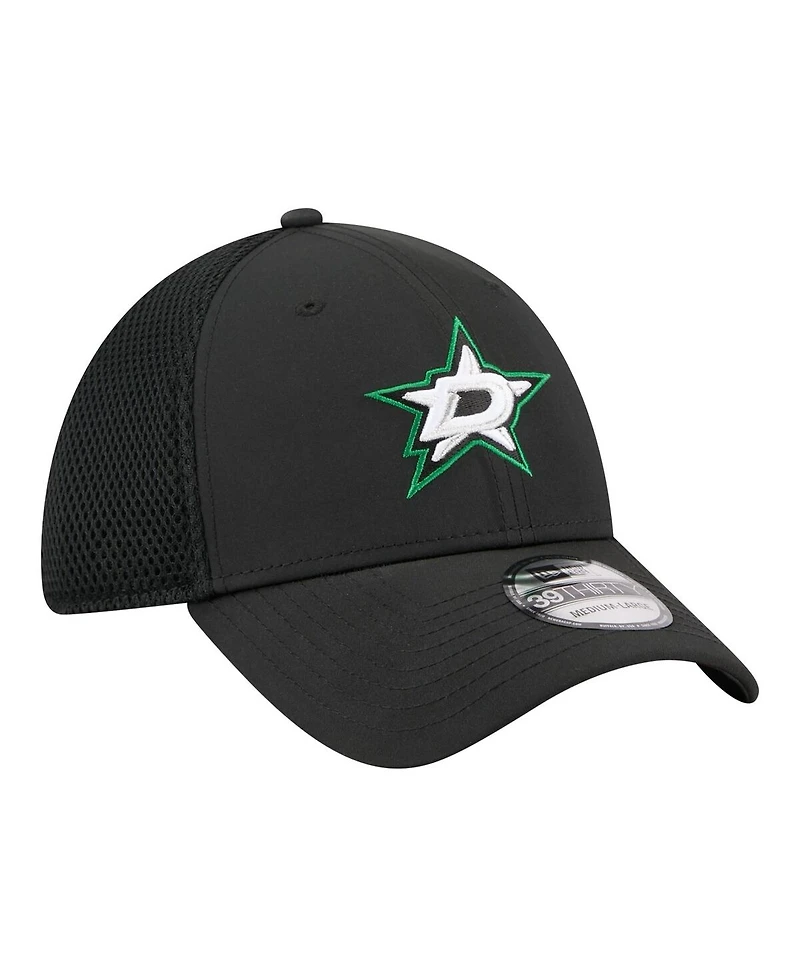 New Era Men's Black Dallas Stars Logo 39THIRTY Flex Hat