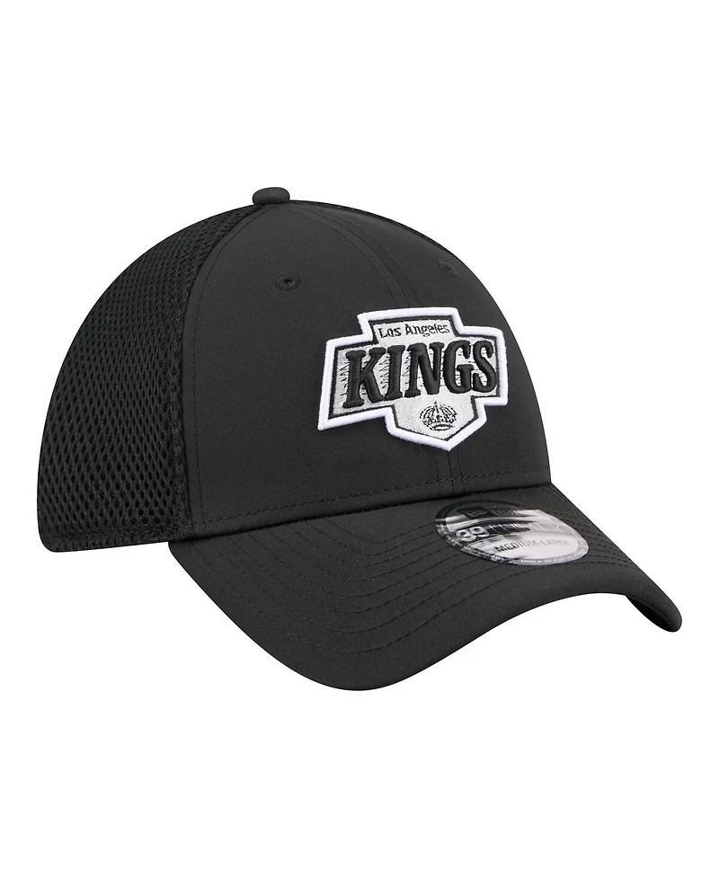 New Era Men's Black Los Angeles Kings Logo 39THIRTY Flex Hat