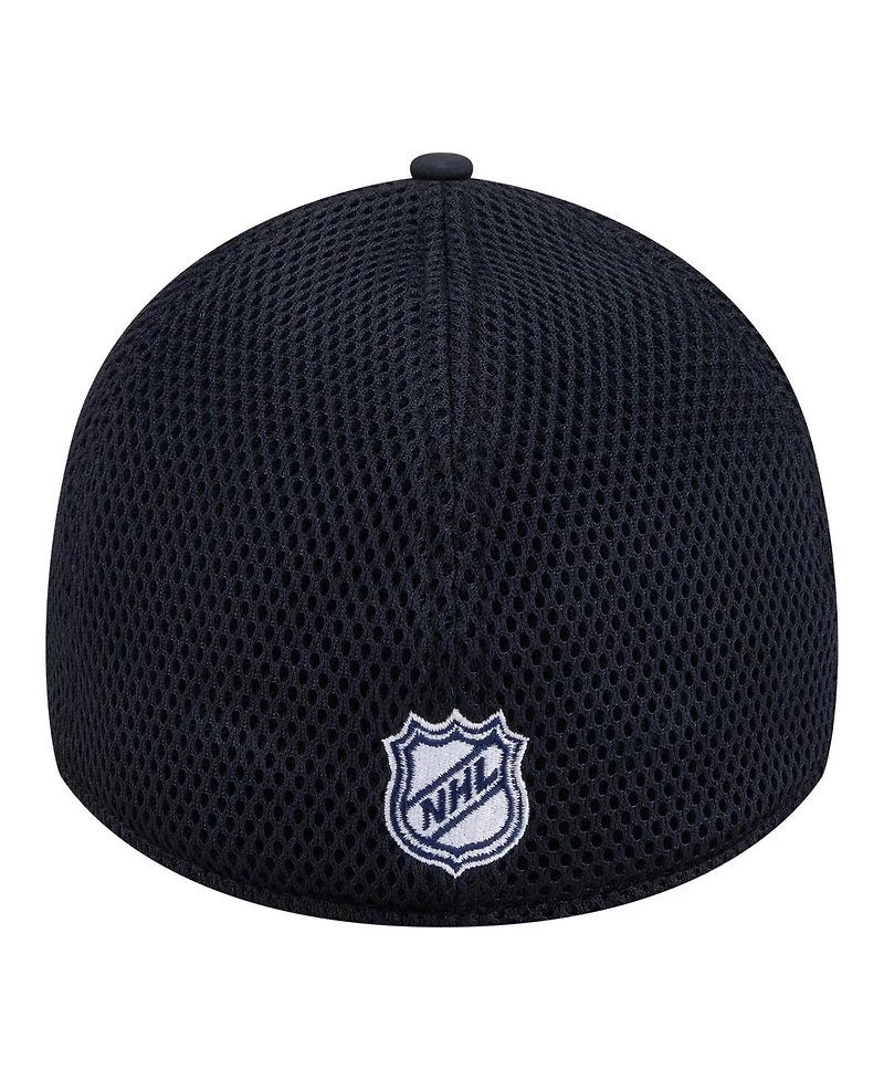 New Era Men's Navy Edmonton Oilers Logo 39THIRTY Flex Hat