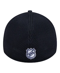 New Era Men's Navy Edmonton Oilers Logo 39THIRTY Flex Hat