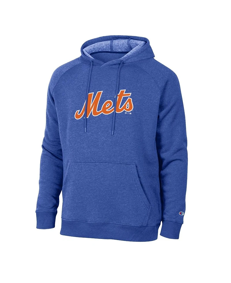 Champion Men's Royal New York Mets Triumph Tri-Blend Raglan Hoodie