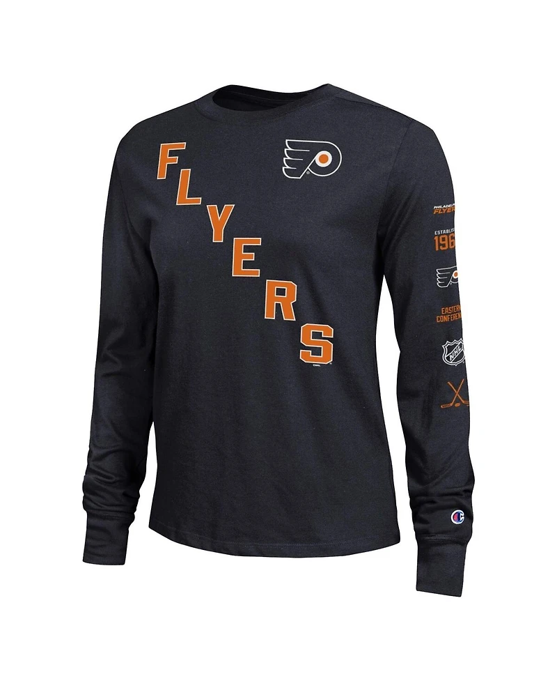 Champion Women's Black Philadelphia Flyers 2-Hit Long Sleeve T-Shirt