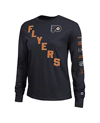 Champion Women's Black Philadelphia Flyers 2-Hit Long Sleeve T-Shirt