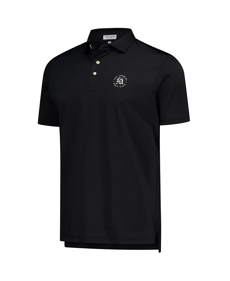 Peter Millar Men's Black Los Angeles Golf Club Tgl Performance Jersey Polo Shirt
