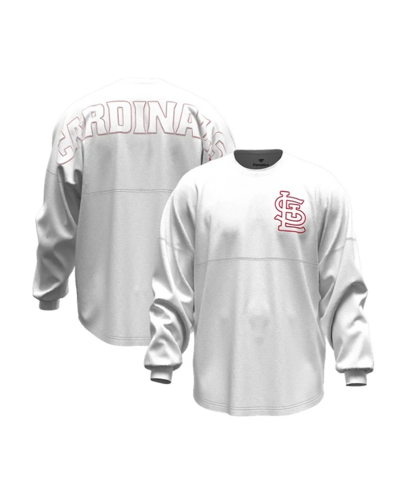 Fanatics Women's White St. Louis Cardinals Baseball Stitch Spirit Jersey Long Sleeve T-Shirt