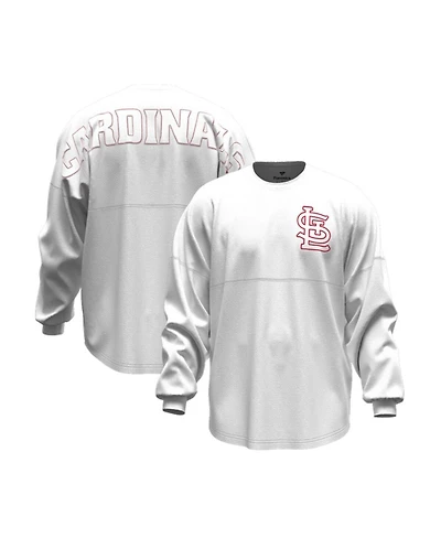 Fanatics Women's White St. Louis Cardinals Baseball Stitch Spirit Jersey Long Sleeve T-Shirt