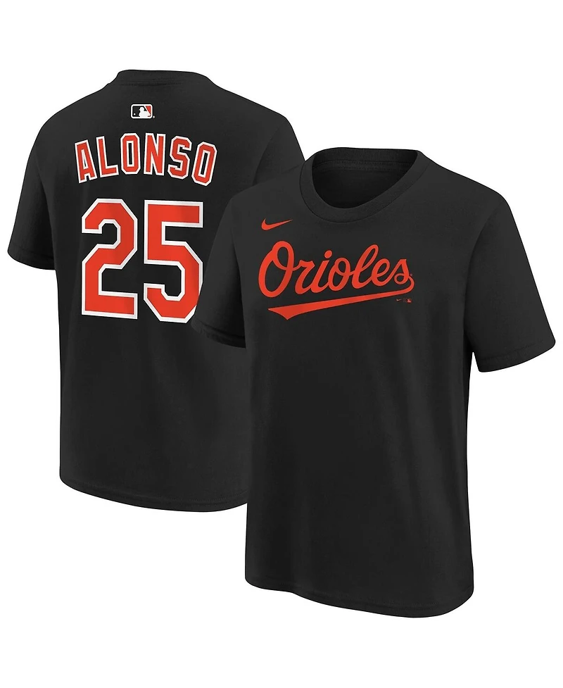 Nike Big Boys and Girls Pete Alonso Black Baltimore Orioles Name Number T-Shirt