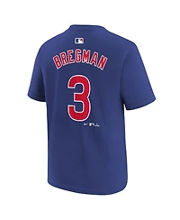 Nike Big Boys and Girls Alex Bregman Royal Chicago Cubs Name Number T-Shirt