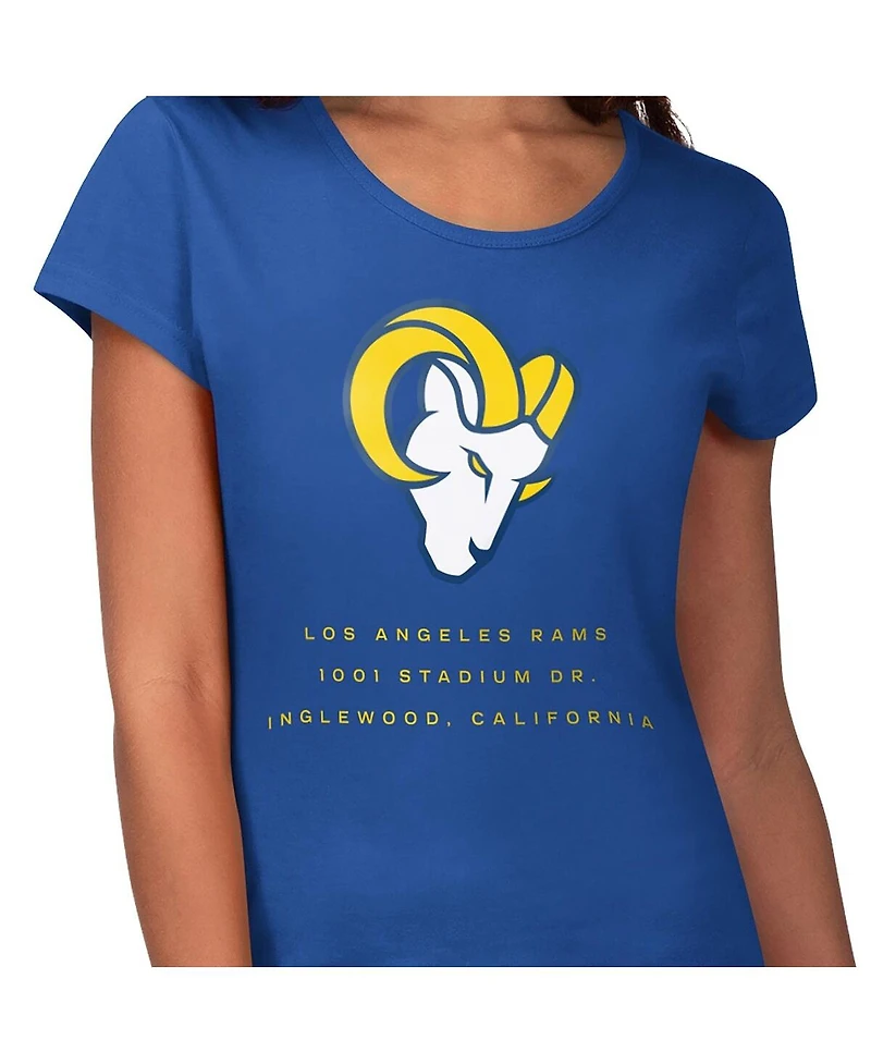 G-iii 4Her by Carl Banks Women's Royal Los Angeles Rams Endzone T-Shirt