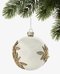 Holiday Lane Gilded Glamour Floral Pattern Ball Ornament, Macy's Exclusive