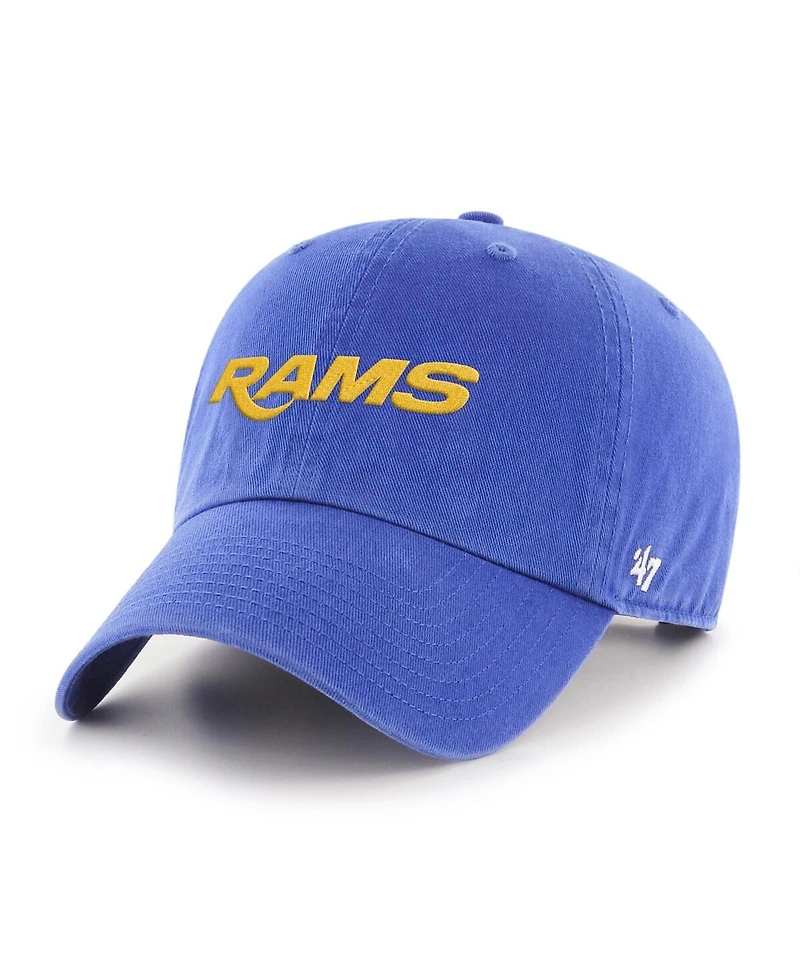 '47 Brand Men's Royal Los Angeles Rams Script Clean Up Adjustable Hat