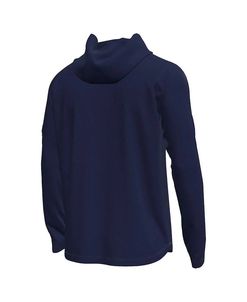 Under Armour Men's Navy Notre Dame Fighting Irish Golf Leprechaun Tech Stretch Long Sleeve Hooded T-Shirt