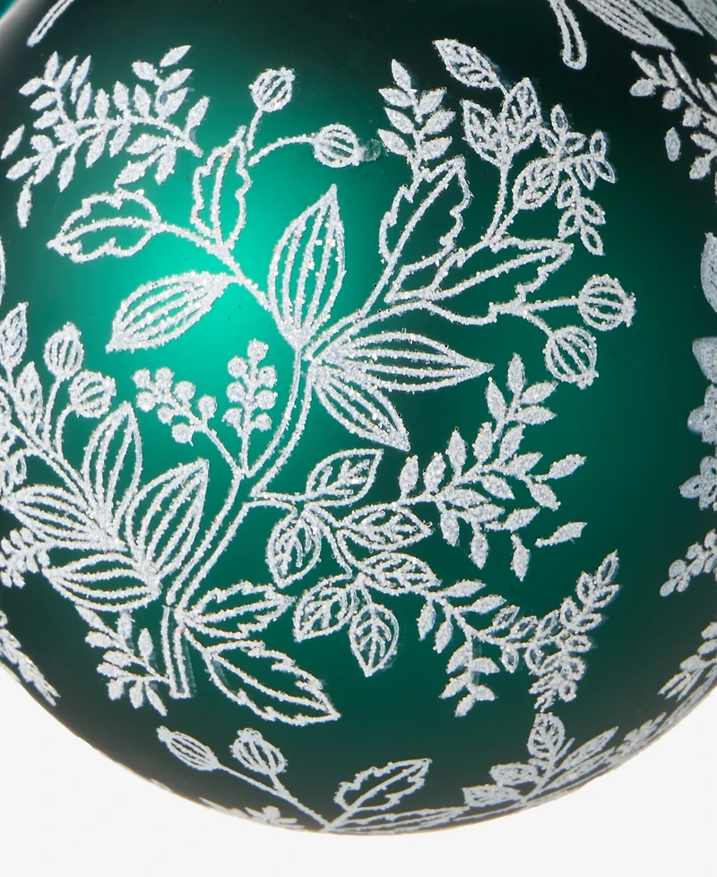 Holiday Lane Holiday Toile Floral Pattern Ball Ornament, Macy's Exclusive