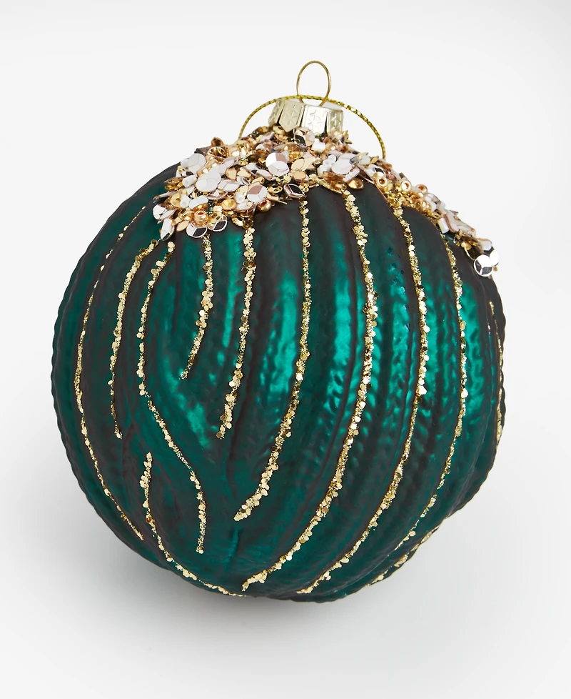 Holiday Lane Holiday Toile Embellished Ball Ornament, Macy's Exclusive