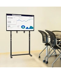 Unho Free Standing Floor Tv Stand, Against The Wall Tv Bracket, Height Adjustable Mount for 32-85 Inch Flat Panel Tv